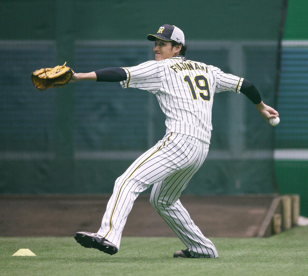 甲子園での練習に合流する藤浪晋太郎（球団提供）