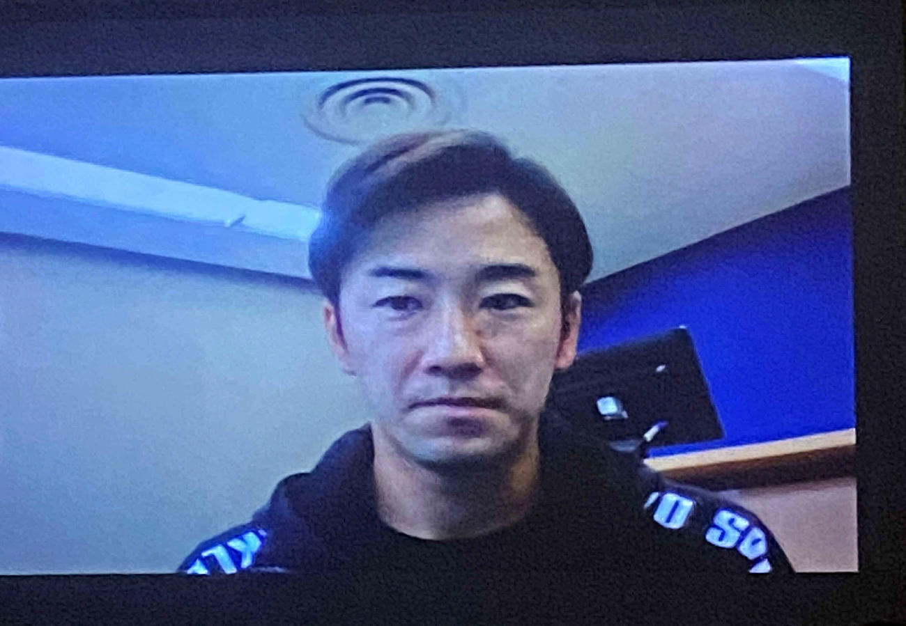 オンライン取材を受ける日本ハム斎藤