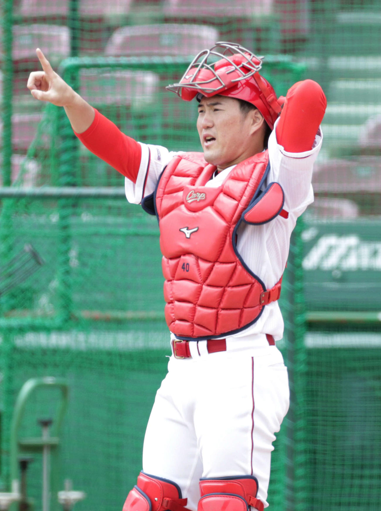 1軍に合流した広島磯村（撮影・加藤孝規）
