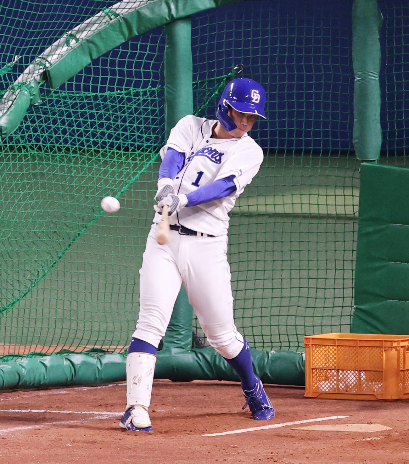 フリー打撃をする京田陽太