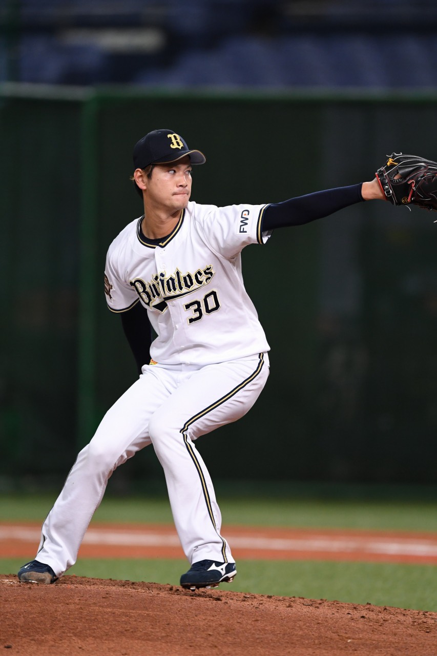 マウンドで投球するオリックスK－鈴木（球団提供）