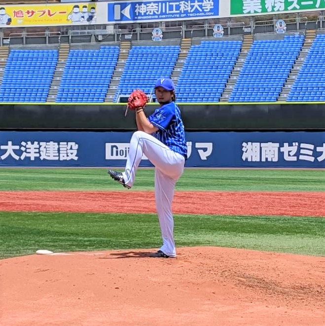 シート打撃に登板したDeNA三嶋（球団提供）