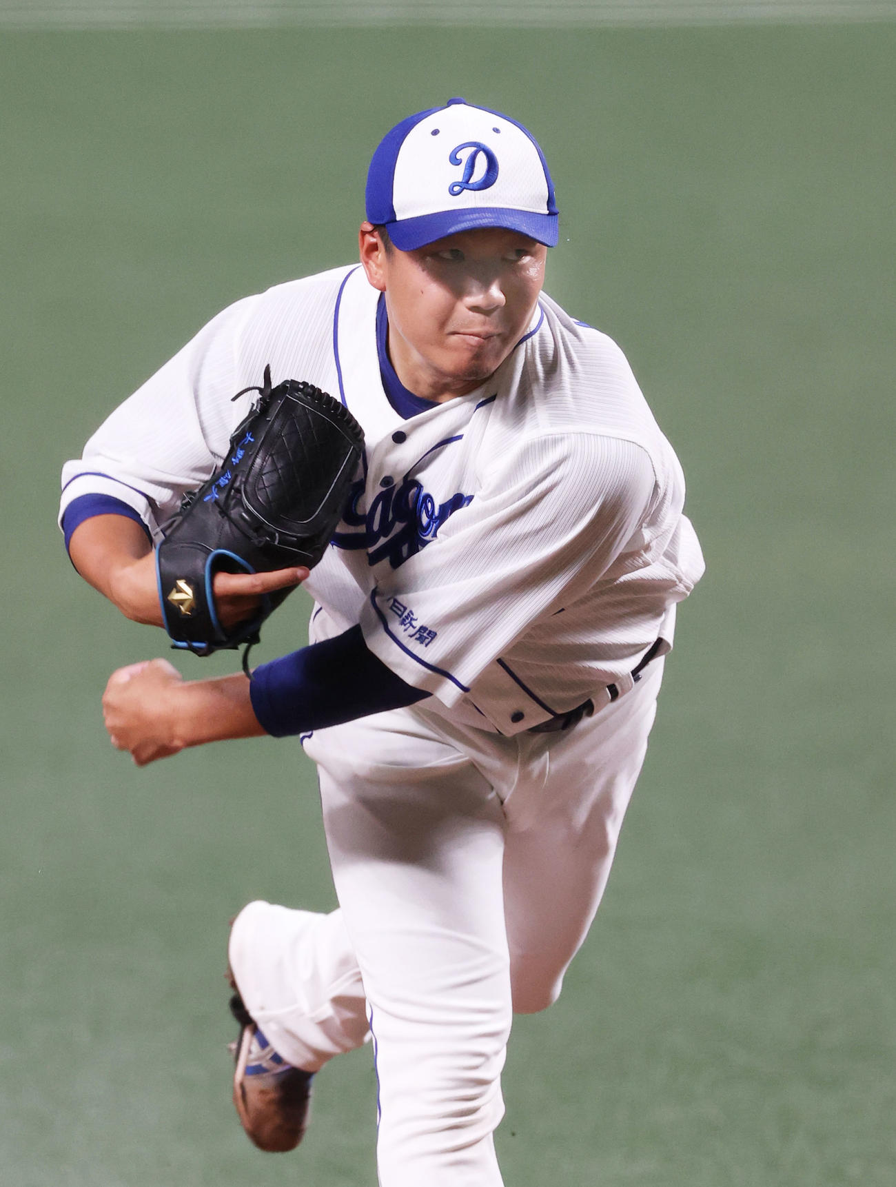 シート打撃に登板する大野雄