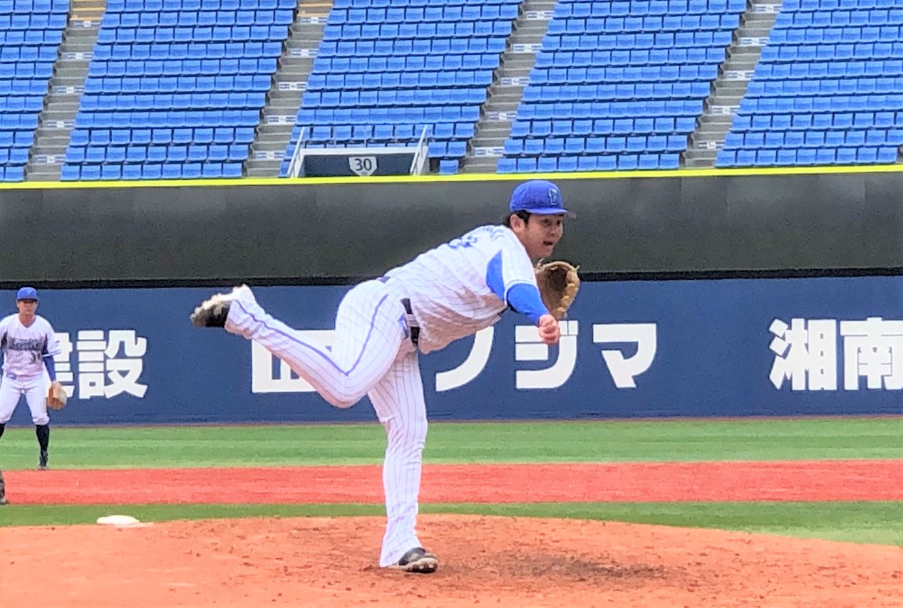 シート打撃に登板したDeNA山崎（球団提供）