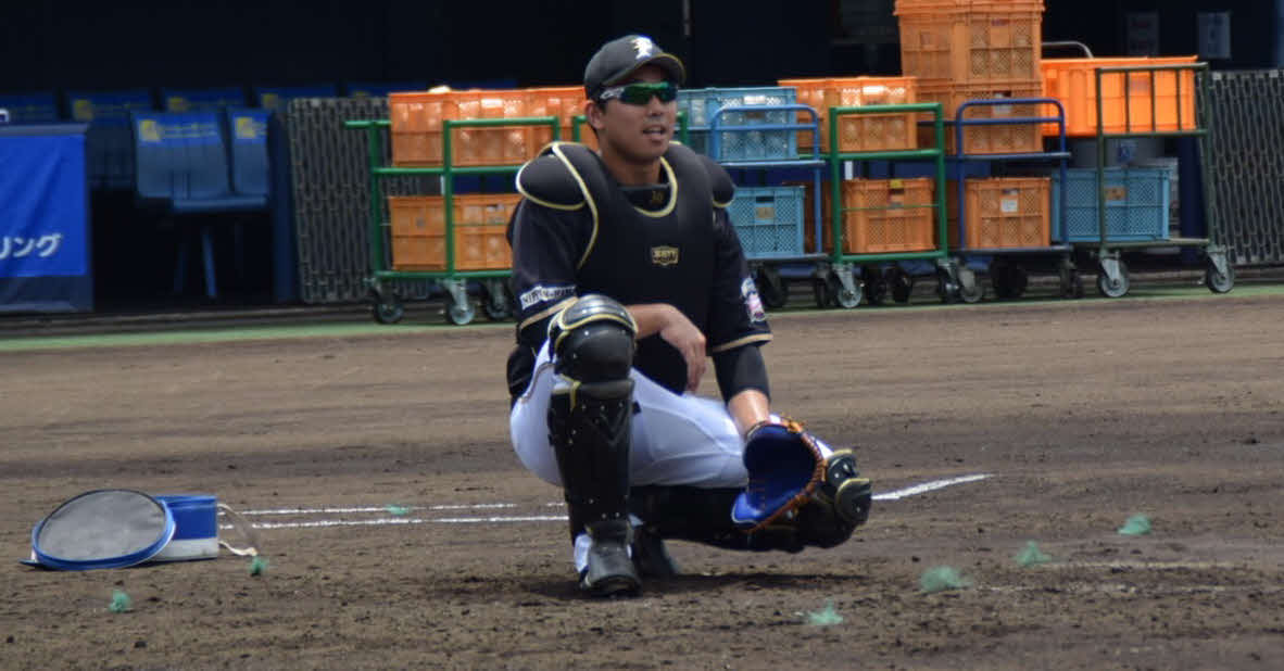 守備練習をする日本ハム宇佐見（球団提供）