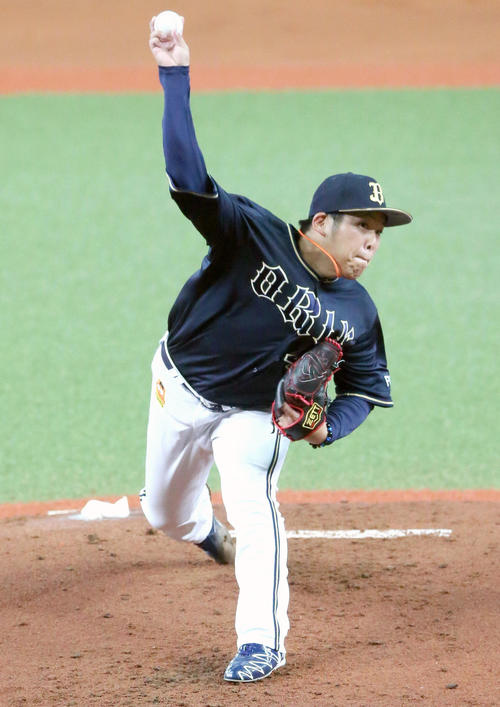 オリックス紅白戦　紅組先発の沢田（撮影・上山淳一）