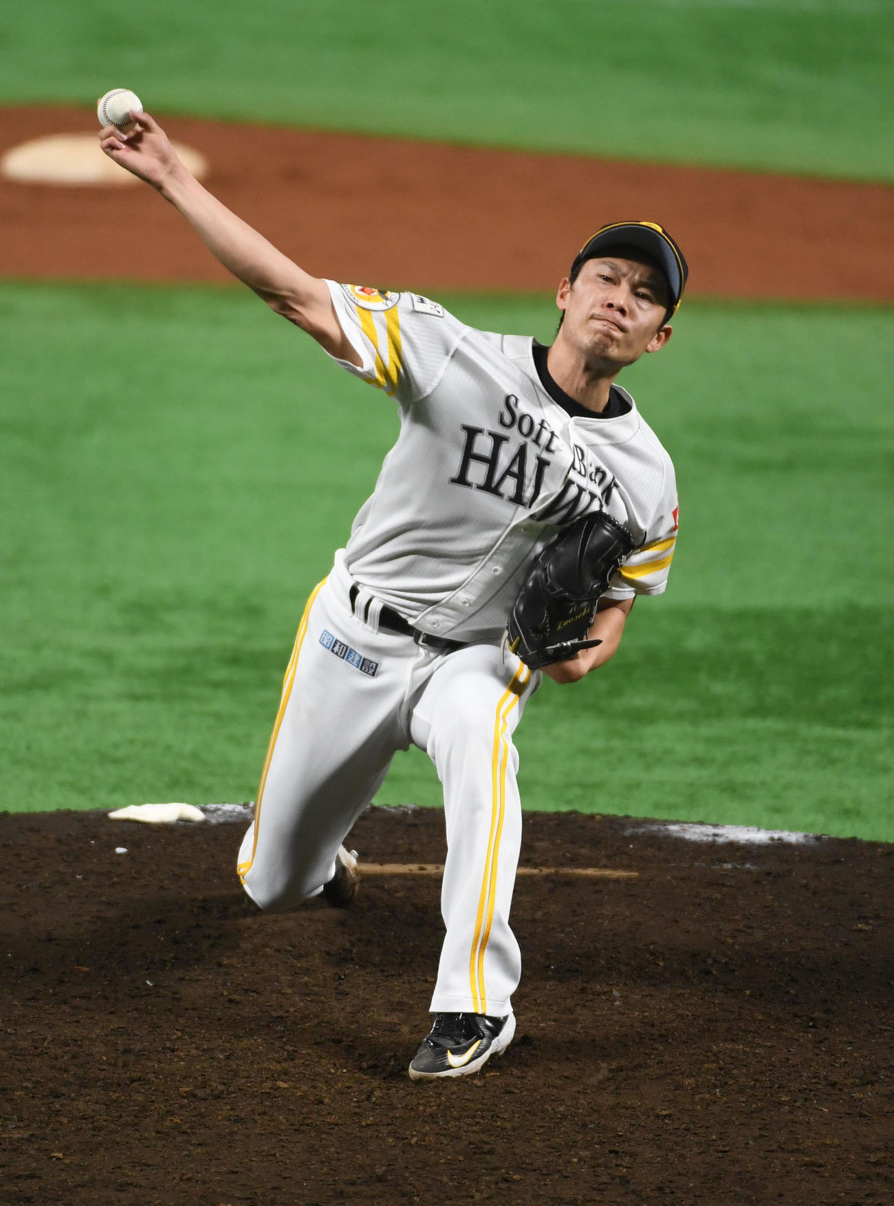 4回、1イニングを無失点に抑え岩崎（代表撮影）
