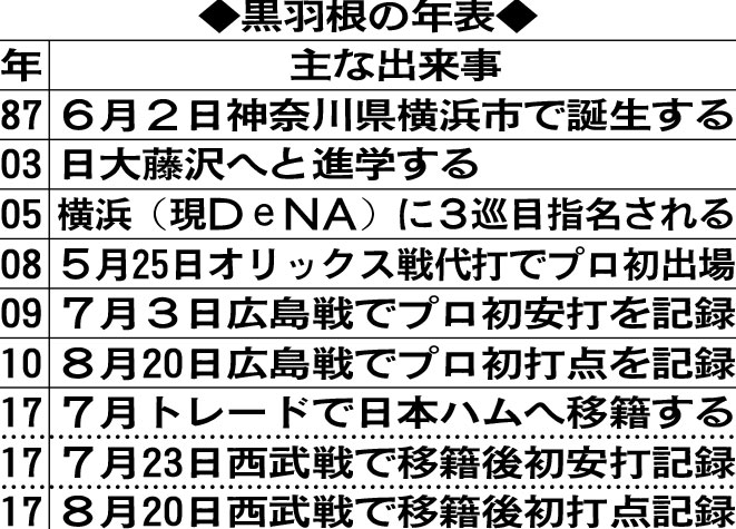 黒羽根の年表