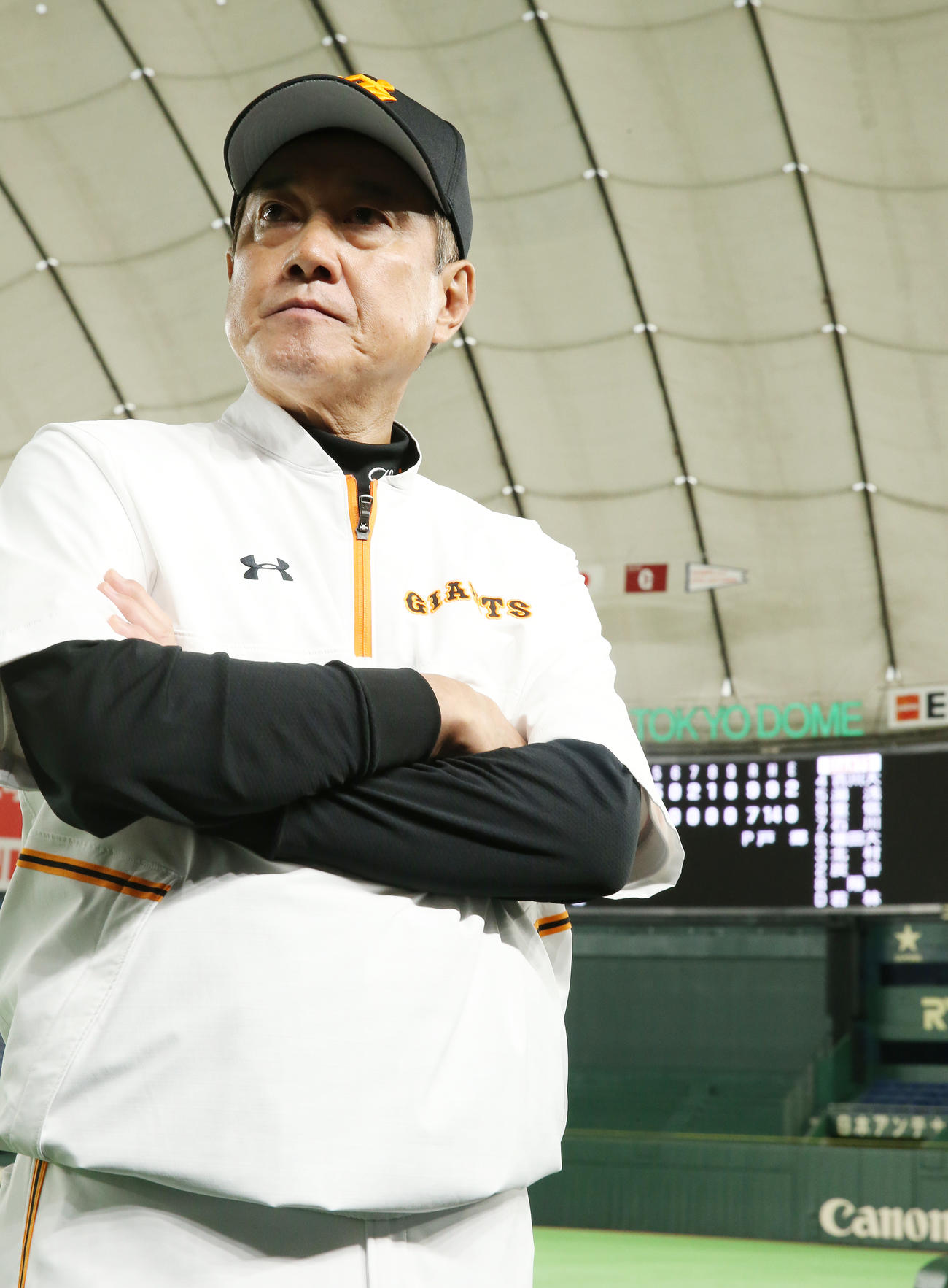 巨人対西武　試合後、取材に応じる原監督（撮影・河野匠）