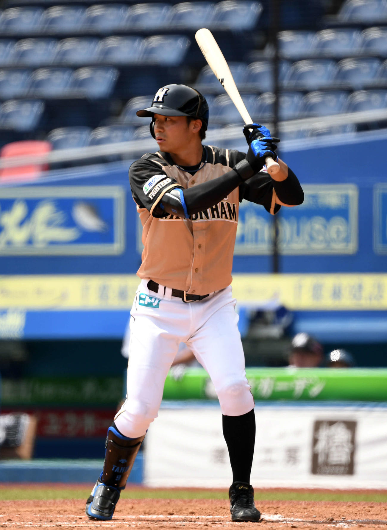 ロッテ対日本ハム　2回裏日本ハム無死一塁、打席に立つ中島卓（撮影・横山健太）