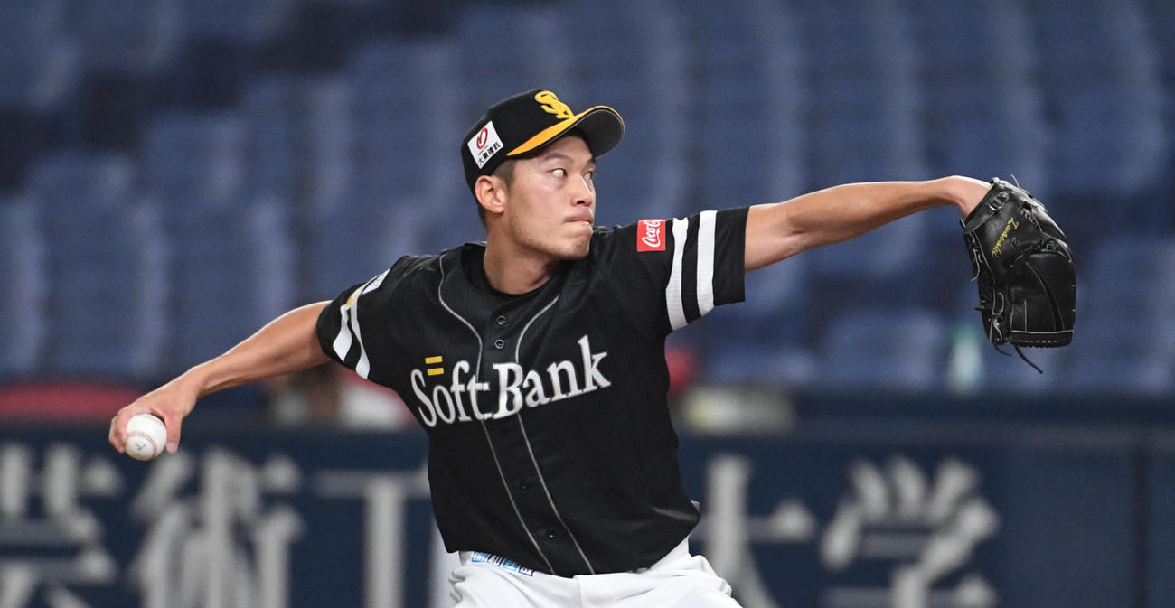 オリックス対ソフトバンク　ソフトバンク3番手の岩崎（撮影・前岡正明）