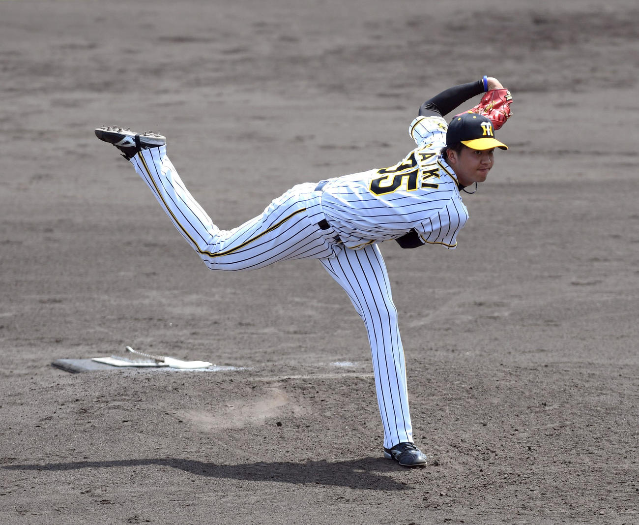 阪神対ソフトバンク　2番手で登板し力投する才木（代表撮影）
