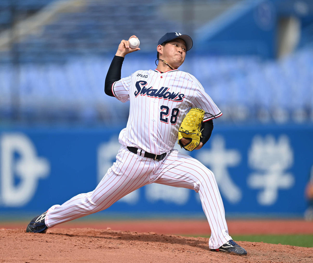 ヤクルト対中日　5回表から2番手で登板したヤクルト吉田喜（撮影・鈴木みどり）