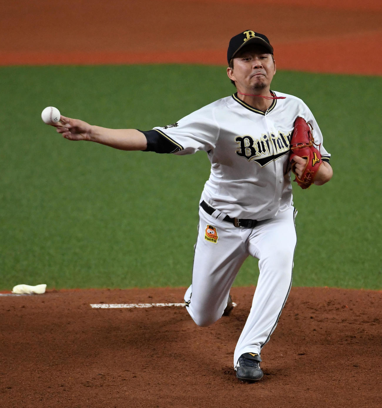オリックス対ソフトバンク　オリックス先発の荒西（撮影・前岡正明）