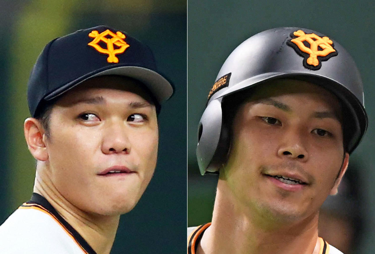 巨人坂本勇人（左）と大城卓三 