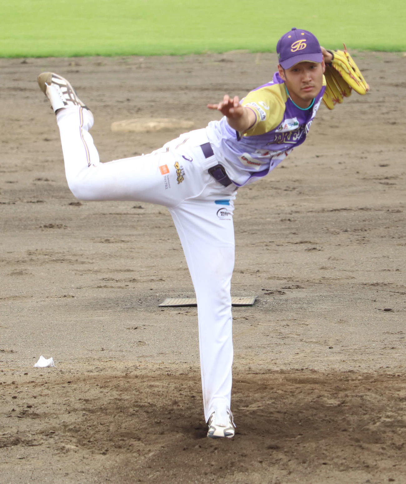 シート打撃に初登板したBC神奈川の杉浦（撮影・湯本勝大）