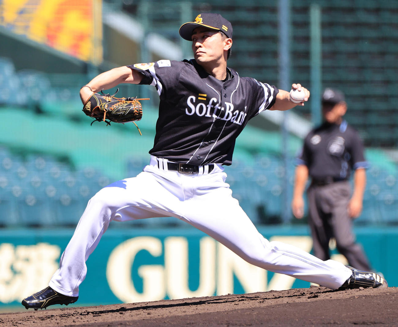 練習試合阪神対ソフトバンク　ソフトバンク先発和田毅（撮影・清水貴仁）＝2020年6月7日、甲子園球場