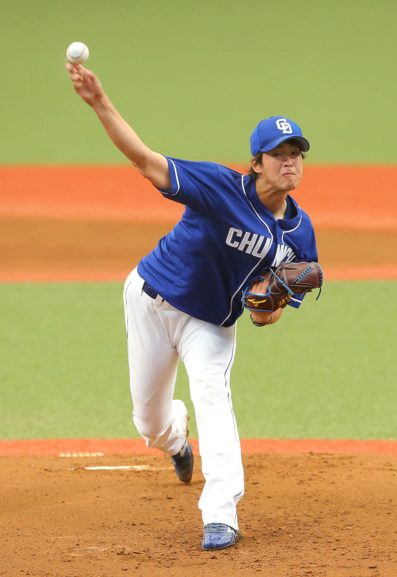 西武対中日　中日先発の梅津（撮影・河田真司）