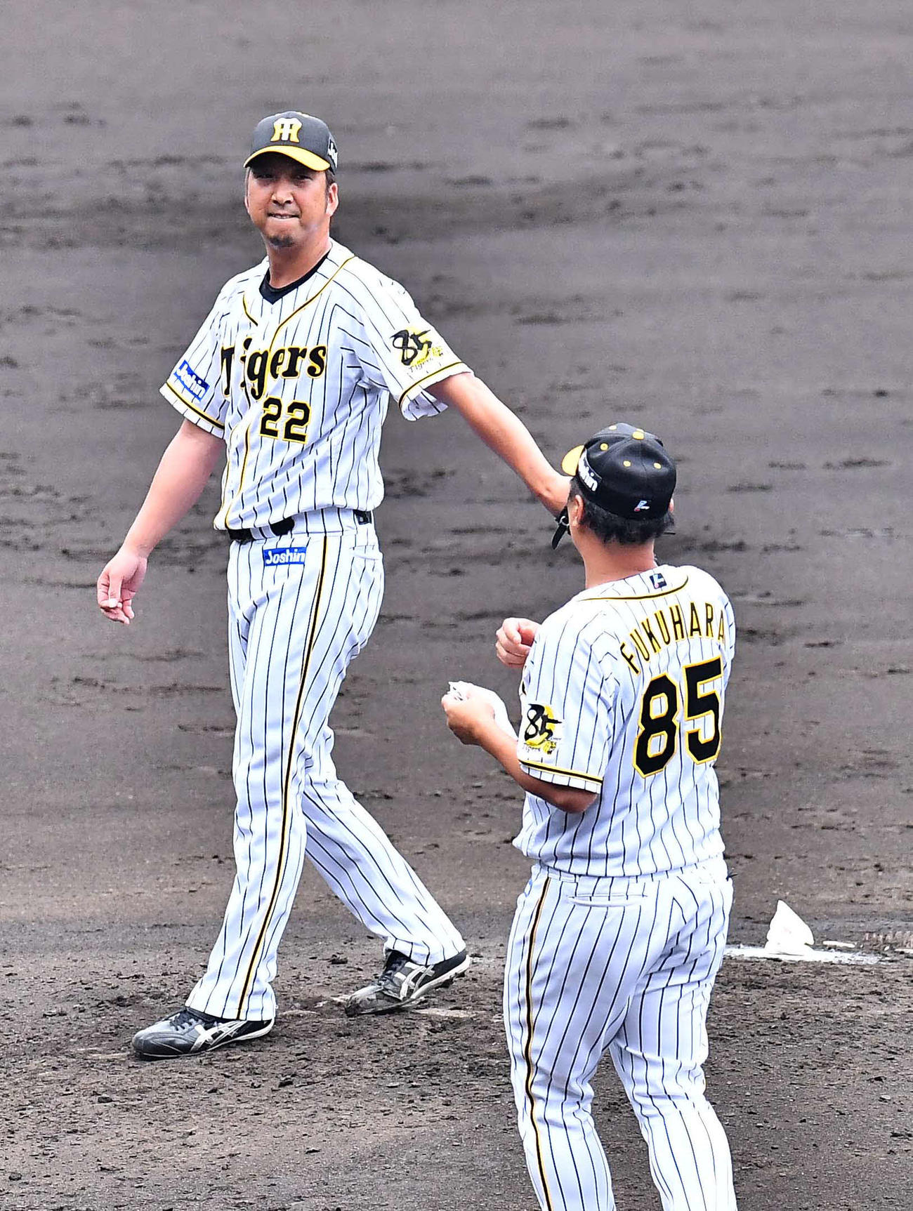 3日、広島戦の5回、腰の違和感を訴え途中降板となった藤川（2020年6月3日撮影）