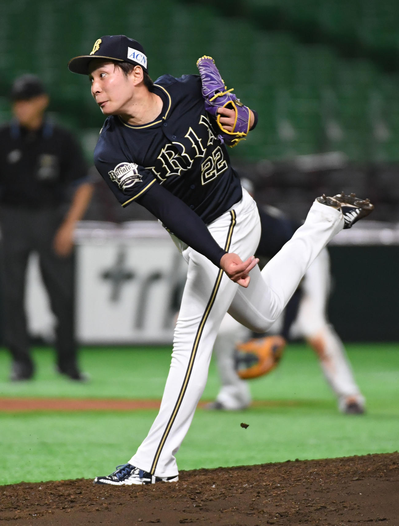 ソフトバンク対オリックス練習試合　先発の村西良太（撮影・今浪浩三）