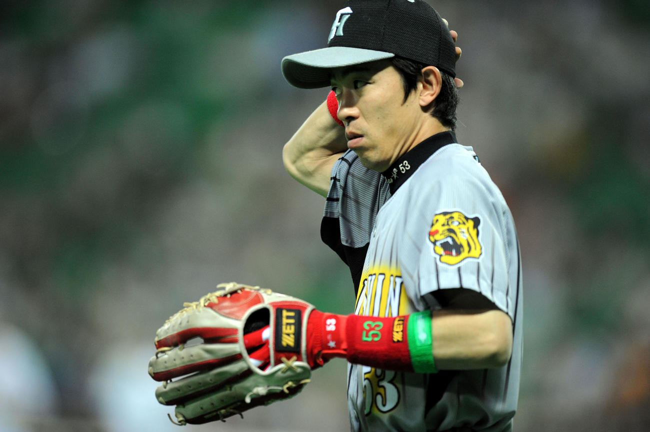 試合前のシートノックには出てきた赤星だが、スタメンを外れた（08年5月24日撮影）