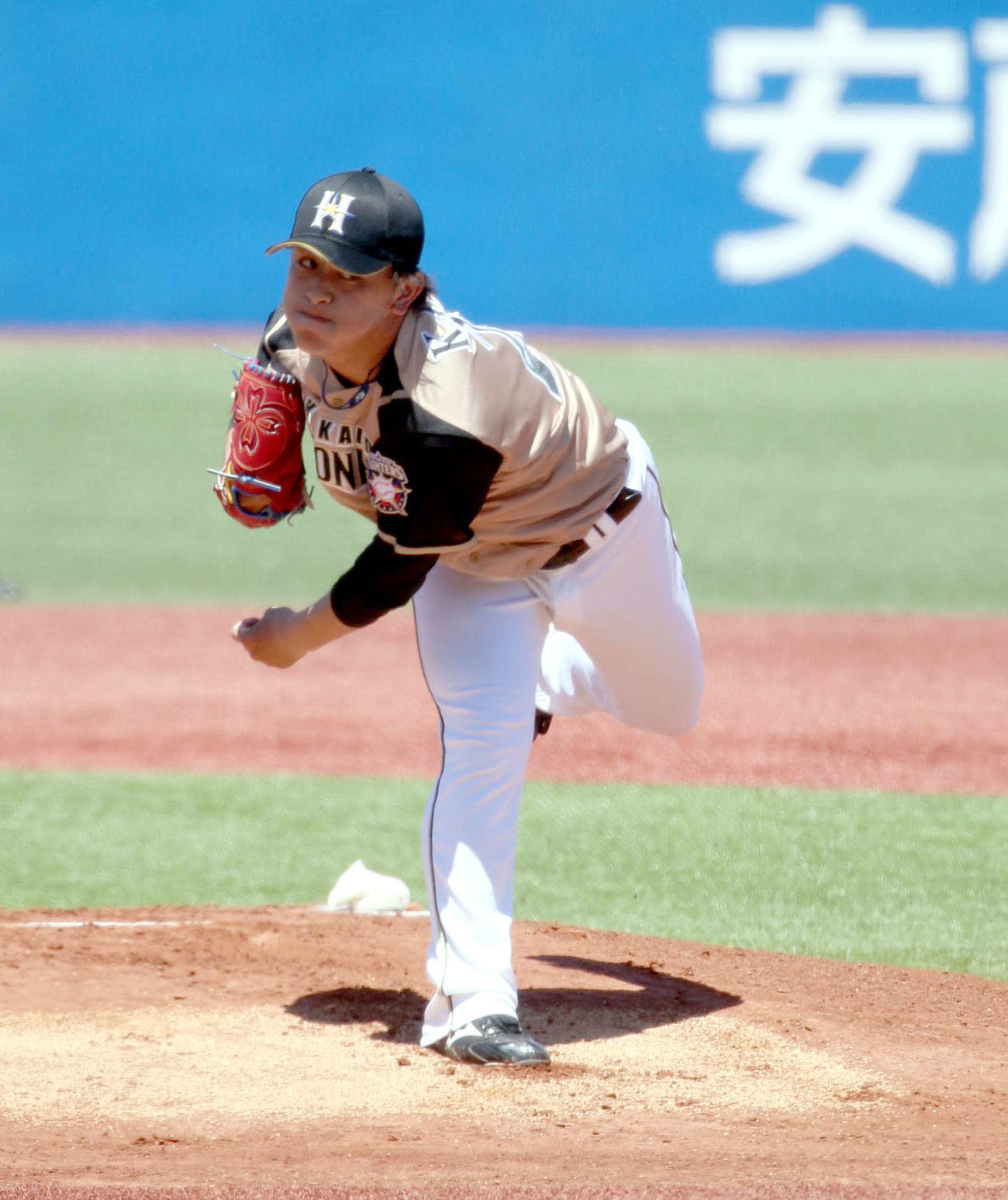 日本ハム対ヤクルト　日本ハム先発の河野（撮影・佐藤翔太）
