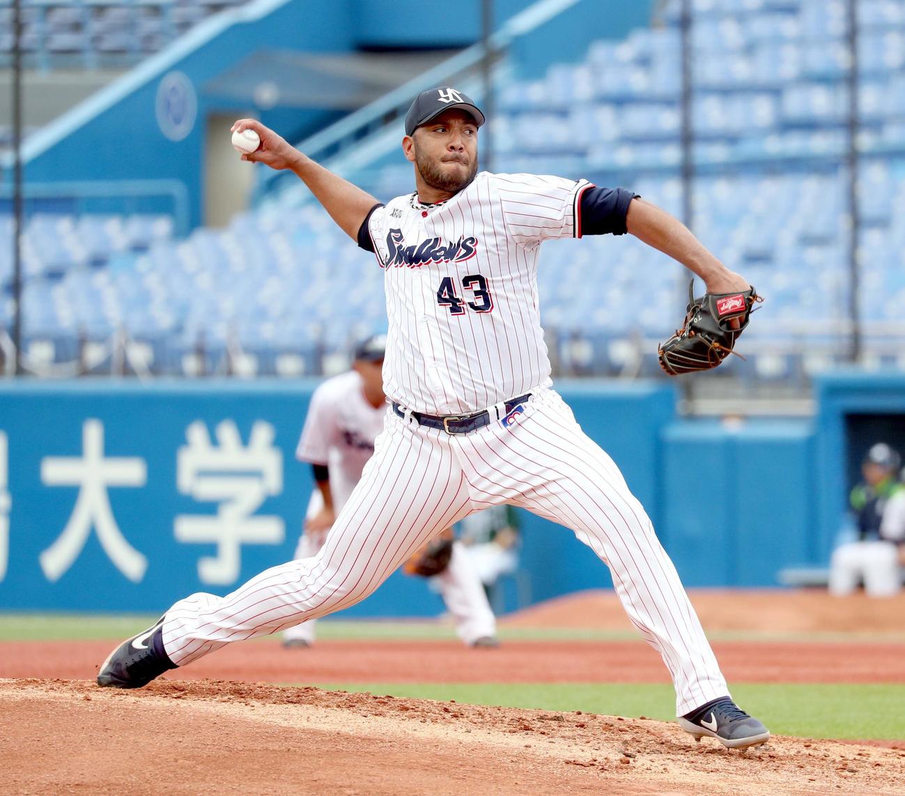 ヤクルト対日本ハム　ヤクルト先発のスアレス（撮影・佐藤翔太）