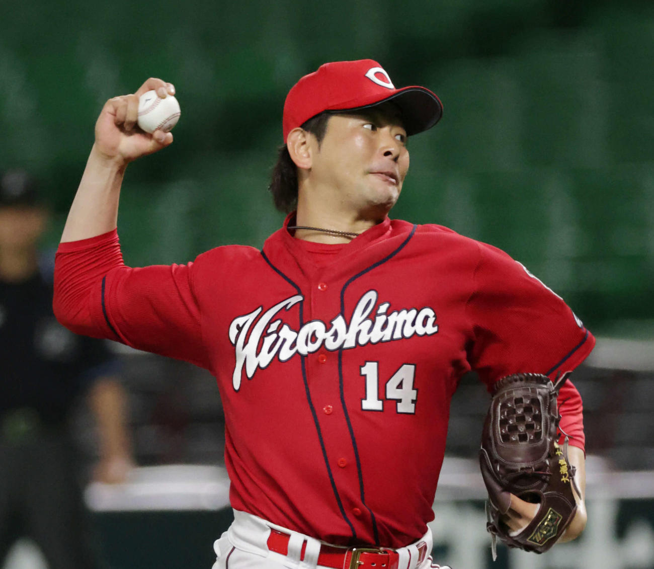 練習試合ソフトバンク対広島　広島先発の大瀬良（撮影・加藤孝規）