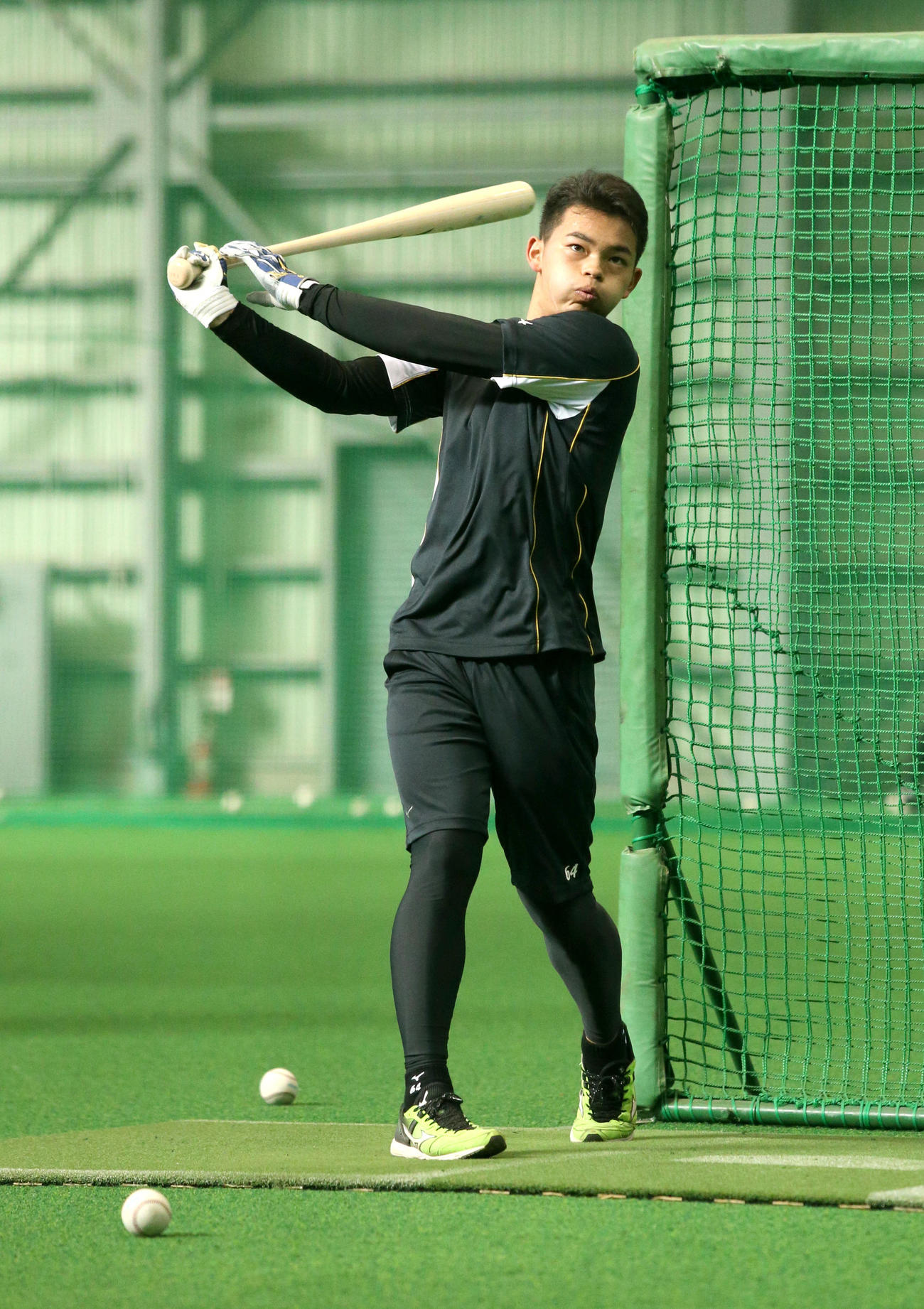 打撃練習する日本ハム田宮（撮影・佐藤翔太）