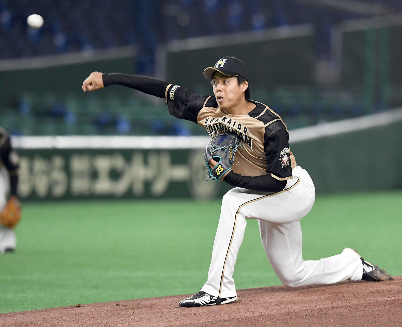 巨人対日本ハム　日本ハムの先発杉浦（撮影・たえ見朱実）