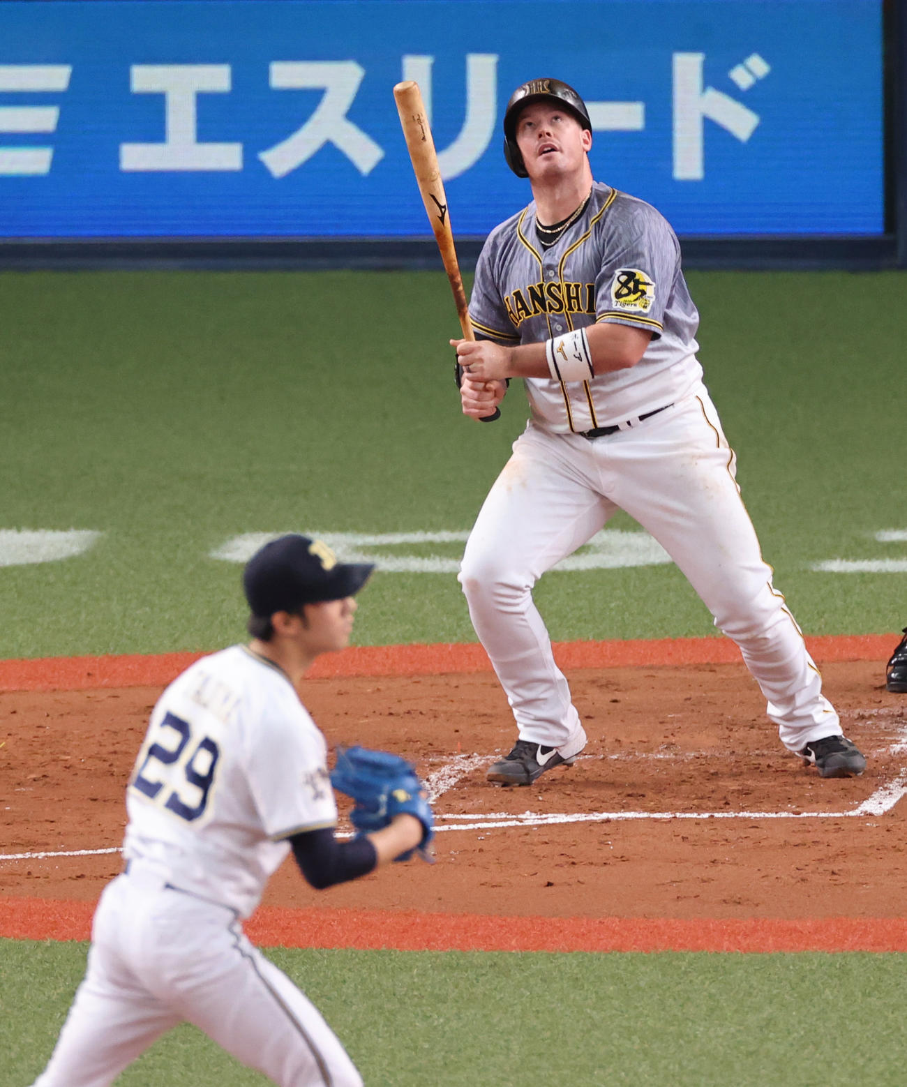 練習試合　オリックス対阪神　4回表阪神無死、オリックス田嶋の前に中飛に倒れるボーア（撮影・清水貴仁）