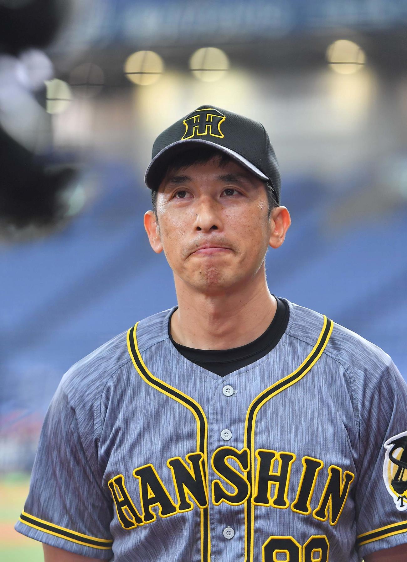 オリックス対阪神　試合後のインタビューに答える矢野監督（撮影・上田博志）
