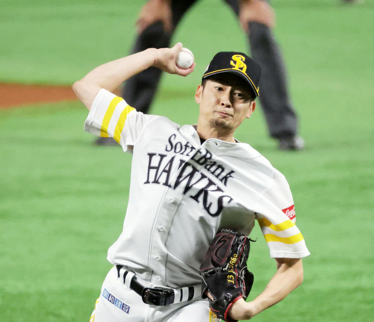 5回を3失点だったソフトバンク先発の二保（撮影・加藤孝規）