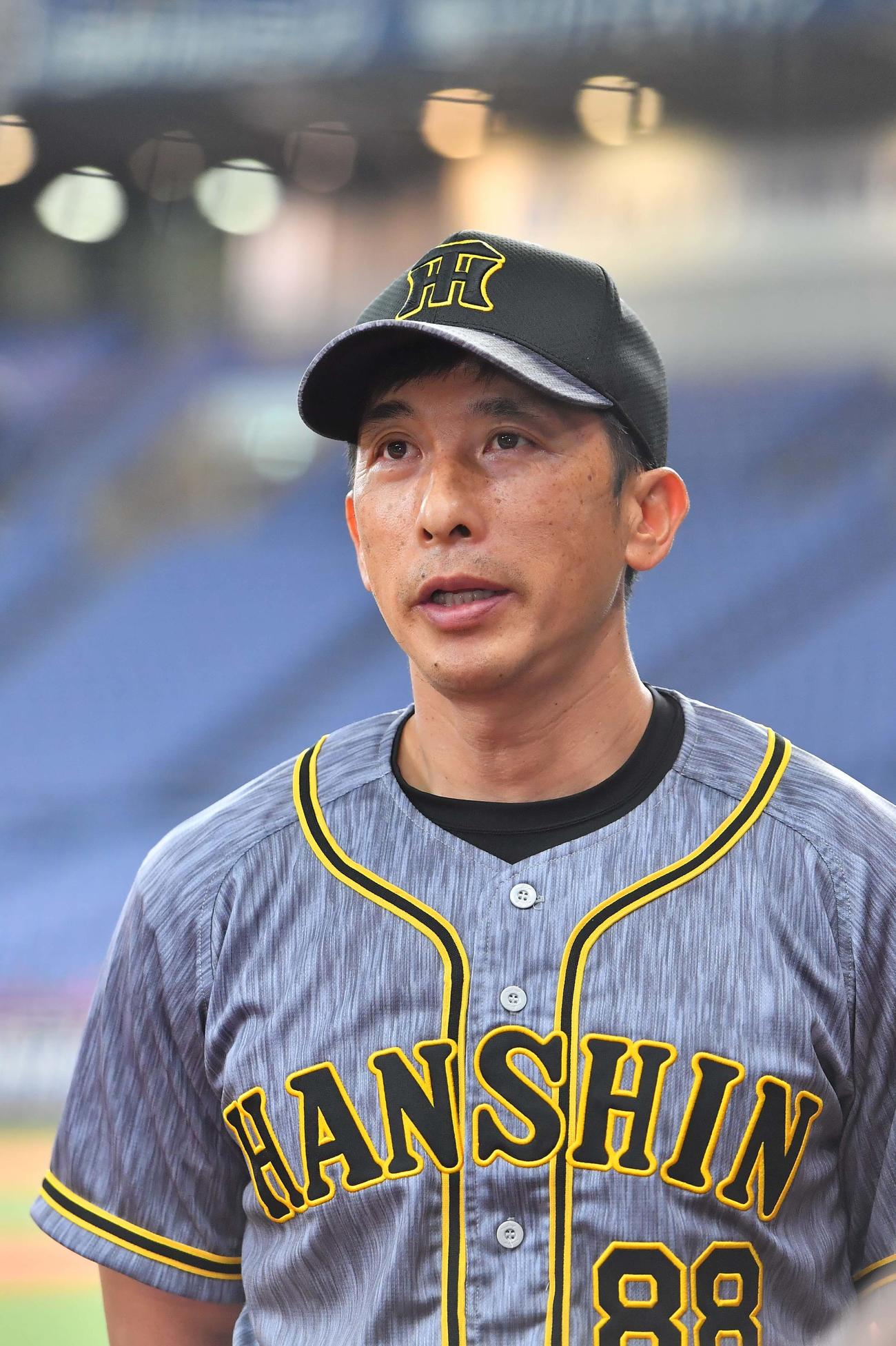 オリックス対阪神　試合後のインタビューに答える矢野監督（撮影・上田博志）