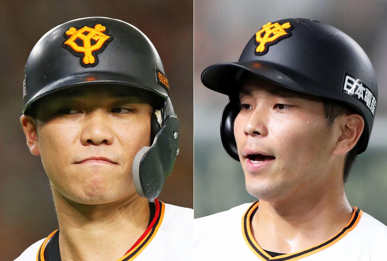 巨人坂本勇人（左）と大城卓三 