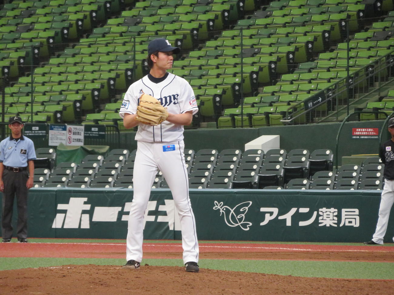 2軍戦で登板する西武今井（球団提供）