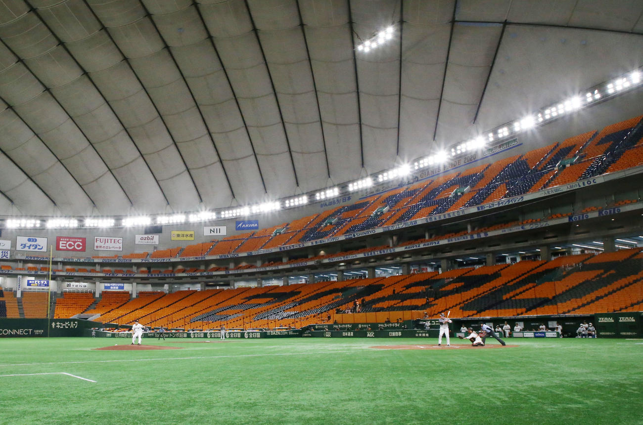 巨人対阪神　無観客試合で開幕した日本プロ野球（撮影・加藤哉）
