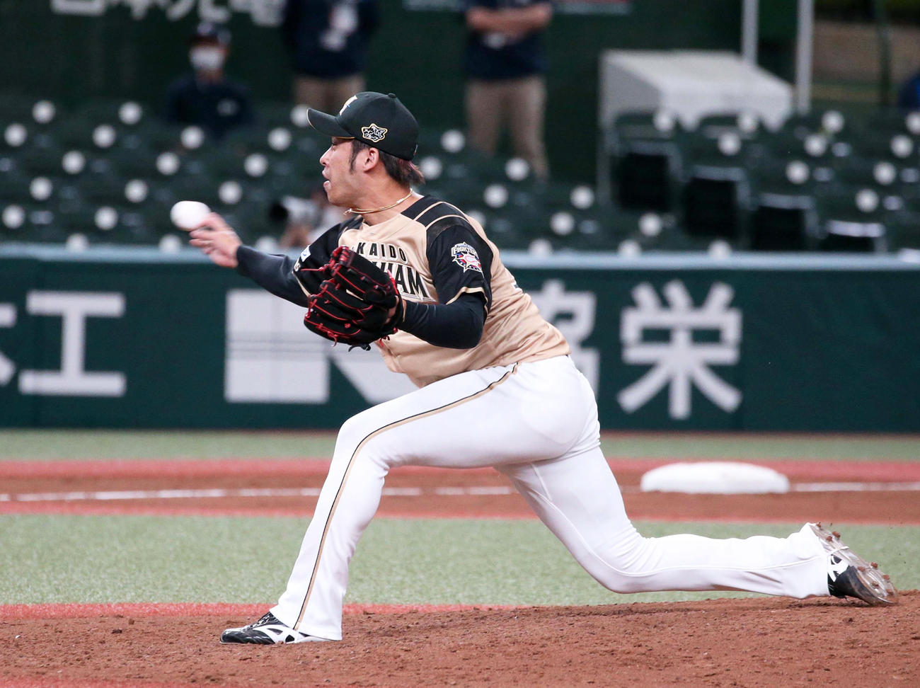9回に登板の秋吉（撮影・黒川智章）