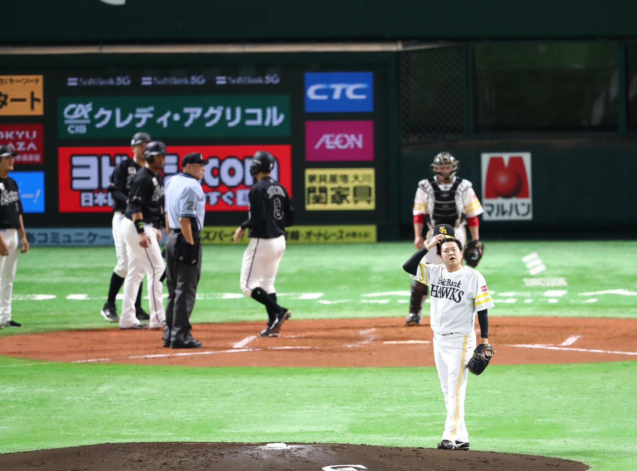 2回表ロッテ無死満塁、井上晴哉に満塁本塁打を浴びた津森宥紀（撮影・梅根麻紀）