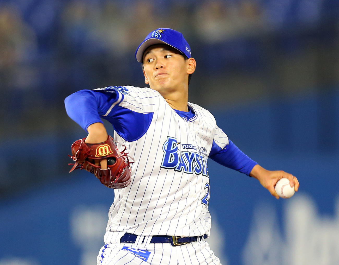 DeNA対中日　先発のDeNA坂本（撮影・大野祥一）