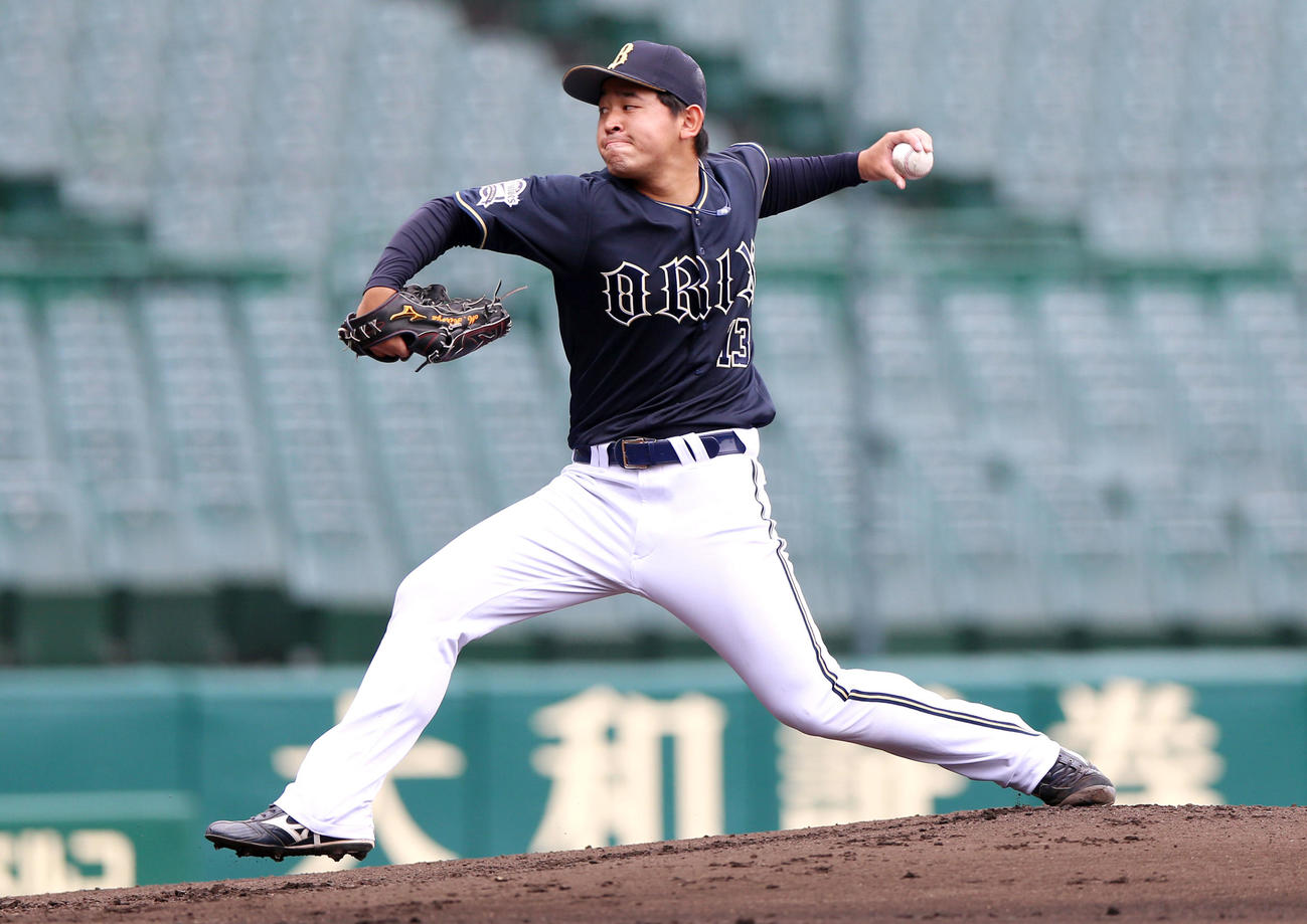 ウエスタン・リーグ阪神対オリックス　オリックス先発の宮城（撮影・上山淳一）