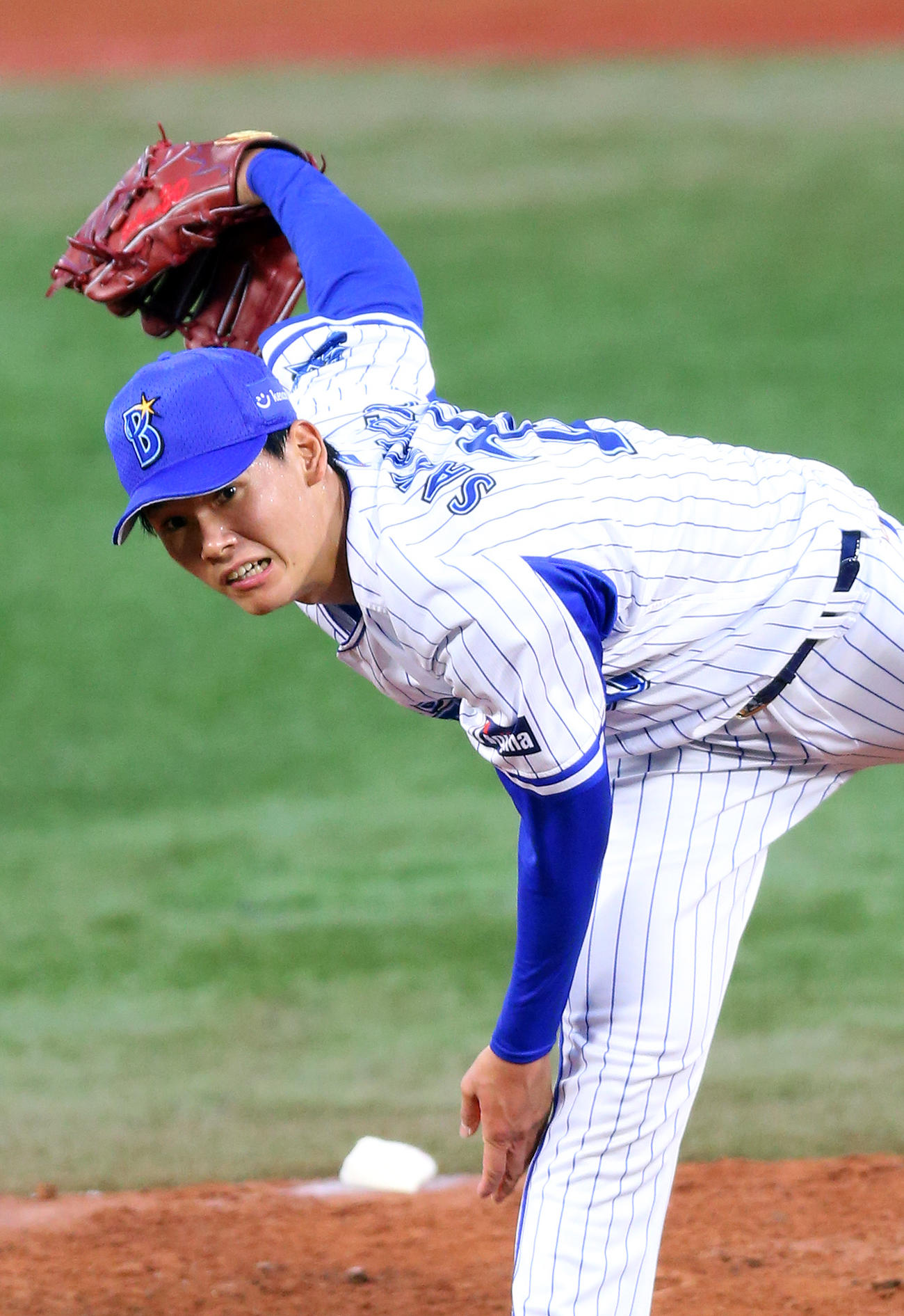 DeNA対中日　プロ初登板初勝利を飾ったDeNA坂本（撮影・大野祥一）