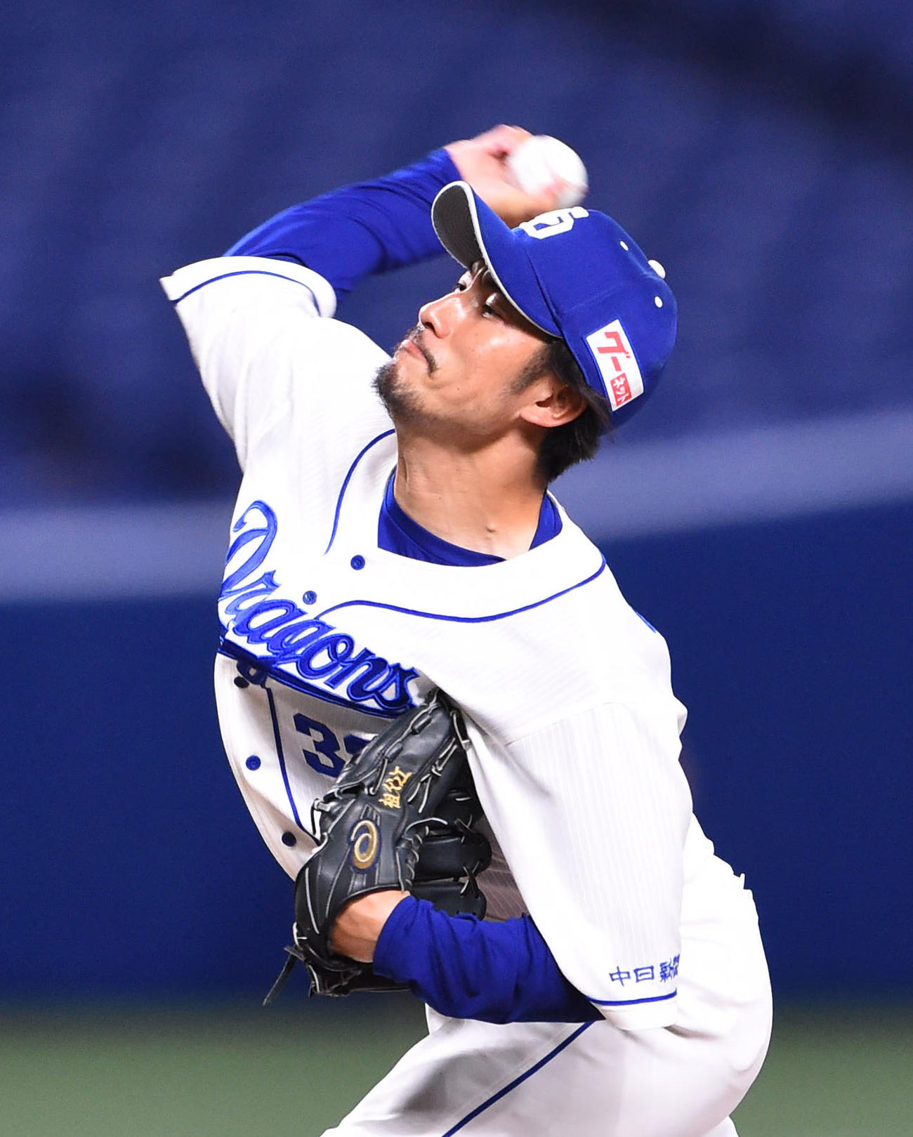 プロ野球中日対広島　6回表、中日2番手で登板する祖父江大輔（撮影・森本幸一）