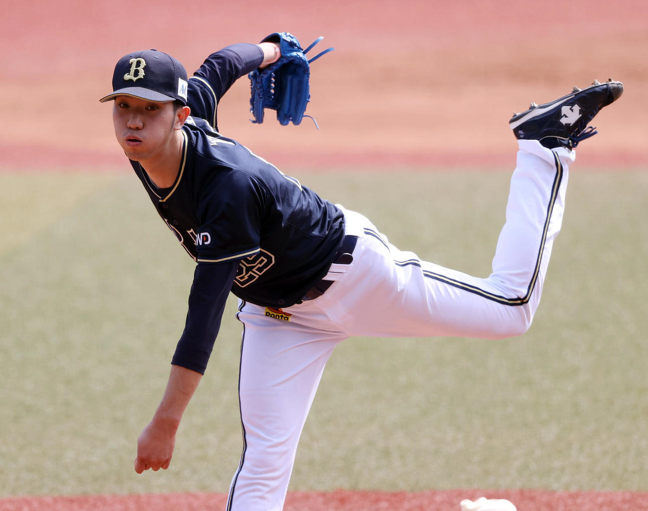 ロッテ対オリックス　力投するオリックス先発の田嶋（撮影・垰建太）
