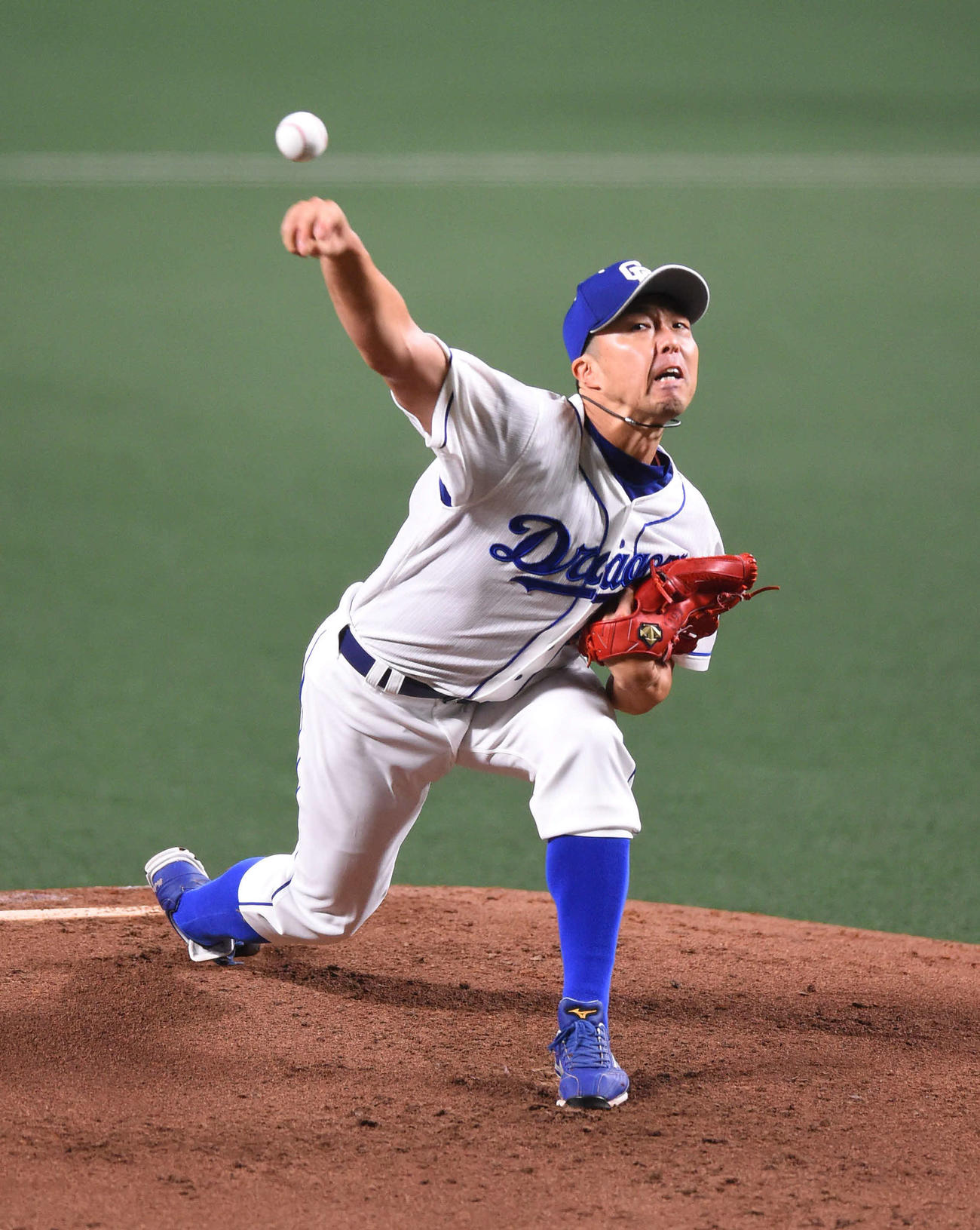 中日対広島　先発の吉見は5回1失点と好投する（撮影・森本幸一）