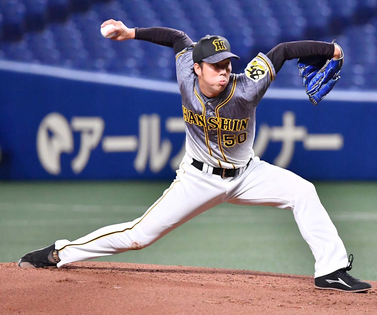 中日対阪神　阪神先発の青柳（撮影・上田博志）