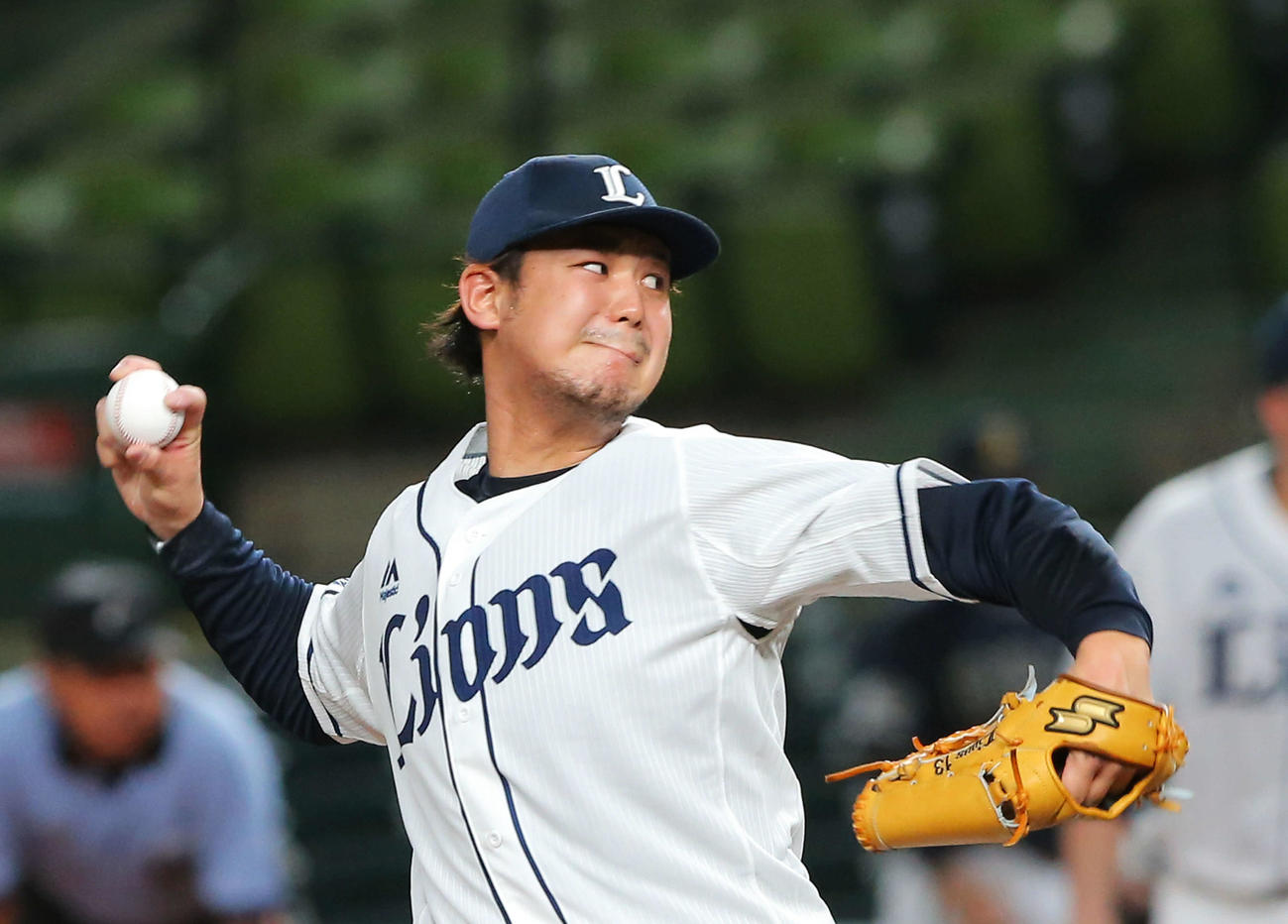 西武対オリックス　6回表オリックス2死一塁、力投する高橋光（撮影・河田真司）