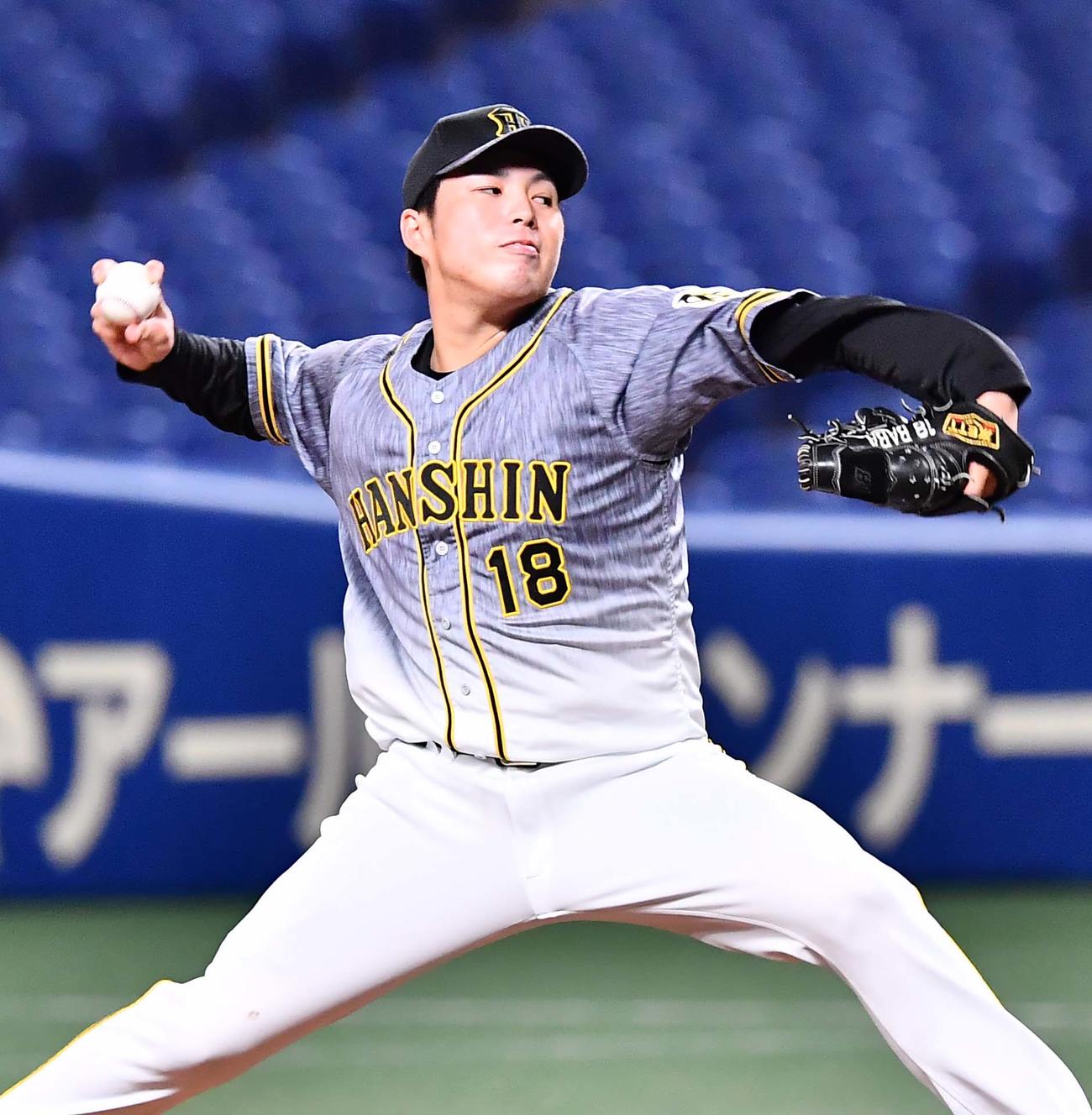 中日対阪神　阪神4番手の馬場皐輔（撮影・上田博志）
