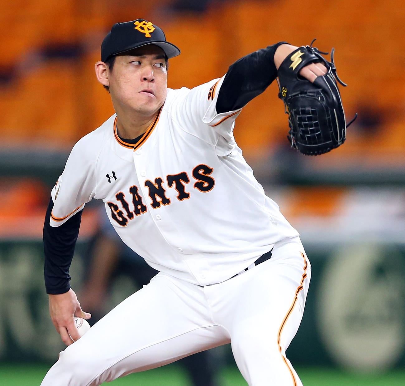 巨人対DeNA　8回1失点で今季初勝利を飾った巨人桜井（撮影・大野祥一）
