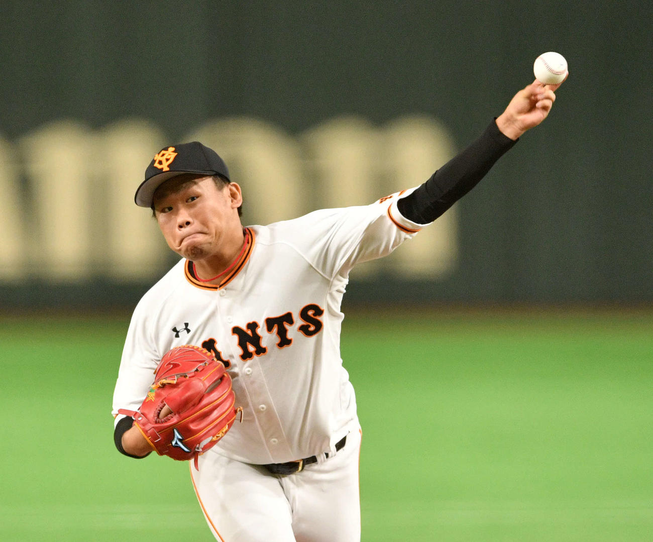 巨人対中日　巨人先発の田口（撮影・滝沢徹郎）